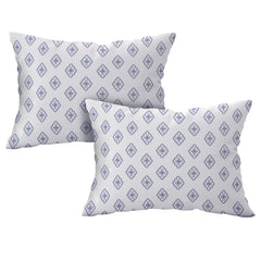 Ornate Harmony Cotton Fitted Bed Sheet Set (Blue Pattern) (Queen Size)
