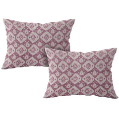 Boho Diamond Floral Cotton Fitted Bed Sheet Set (Dusty Rose) (King Size)