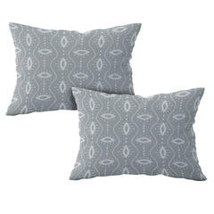 Atomic Eye Cotton Fitted Bed Sheet Set (Ash Blue) (King Size)