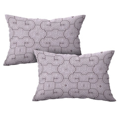 Maze Medallion Cotton Fitted Bed Sheet Set (Dark Mulberry) (Queen Size)