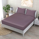 Lilac Comfort Cotton Fitted Bed Sheet Set (Dusty Lavender)