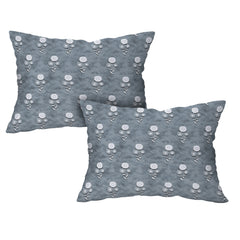 Soft Daisy Harmony Cotton Fitted Bed Sheet Set (Cool Slate Gray)(Super King)