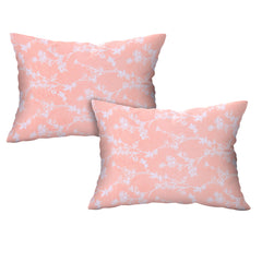 Blush Vine Elegance Cotton Fitted Bed Sheet Set (Peach) (Double Size)