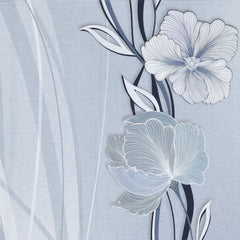 Serene Bloom Cotton Fitted Bed Sheet Set (Blue) (King Size)