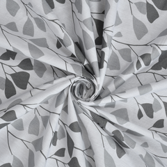 Tangled Vines Cotton Fitted Bed Sheet Set (Gray) (Queen Size)