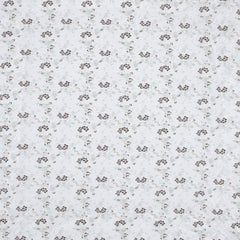 Floral Dreamscape Cotton Fitted Bed Sheet Set (Brown) (Queen Size)