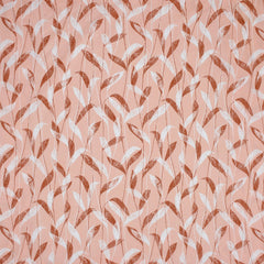 Whispering Leaves Cotton Fitted Sheet Set (Peach) (Queen Size)