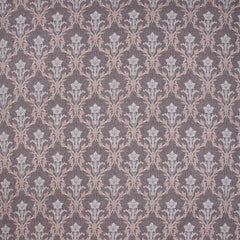 Classic Damask Cotton Fitted Bed Sheet Set (Purple) (Queen Size)