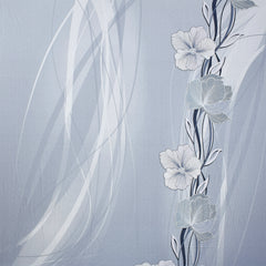 Serene Bloom Cotton Fitted Bed Sheet Set (Blue) (King Size)