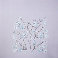 Blossom Riverie Cotton Fitted Bed Sheet Set (Light Lavender) (King Size)