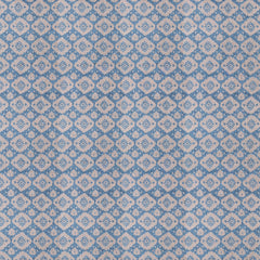 Boho Diamond Floral Cotton Fitted Bed Sheet Set (Soft Blue) (King Size)