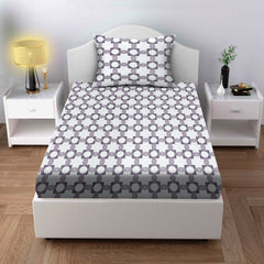 Timeless Twine Cotton Fitted Bed Sheet Set (Muted Lavender) (King Single Size)