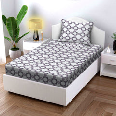 Timeless Twine Cotton Fitted Bed Sheet Set (Muted Lavender) (King Single Size)