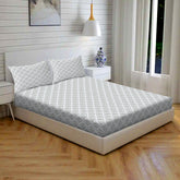 Chefron Leaf Cotton Fitted Bed Sheet Set (Sage Green)