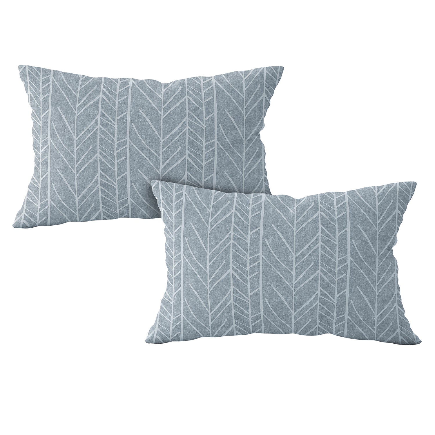 Vintage Herringbone Cotton Fitted Bed Sheet Set (Slate Blue) (King Size)
