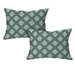 Tribal Geometric Print Cotton Fitted Bed Sheet Set (Muted Teal) (King size)