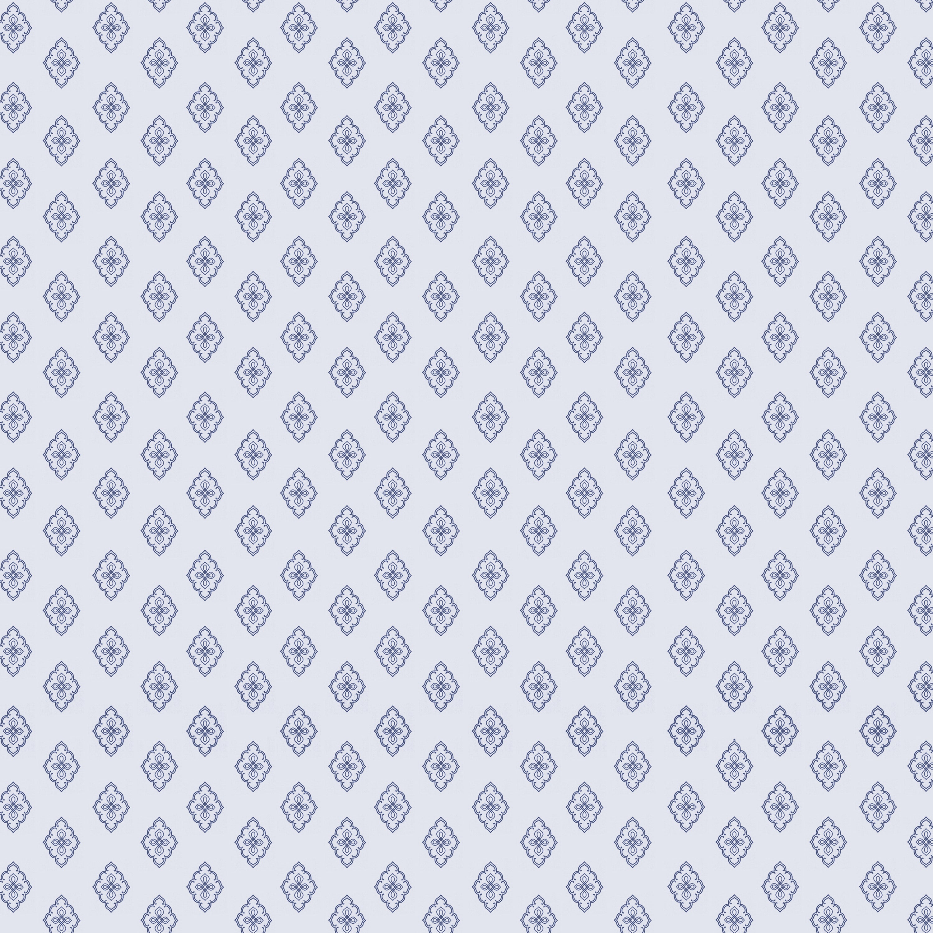 Ornate Harmony Cotton Fitted Bed Sheet Set (Blue Pattern) (Queen Size)
