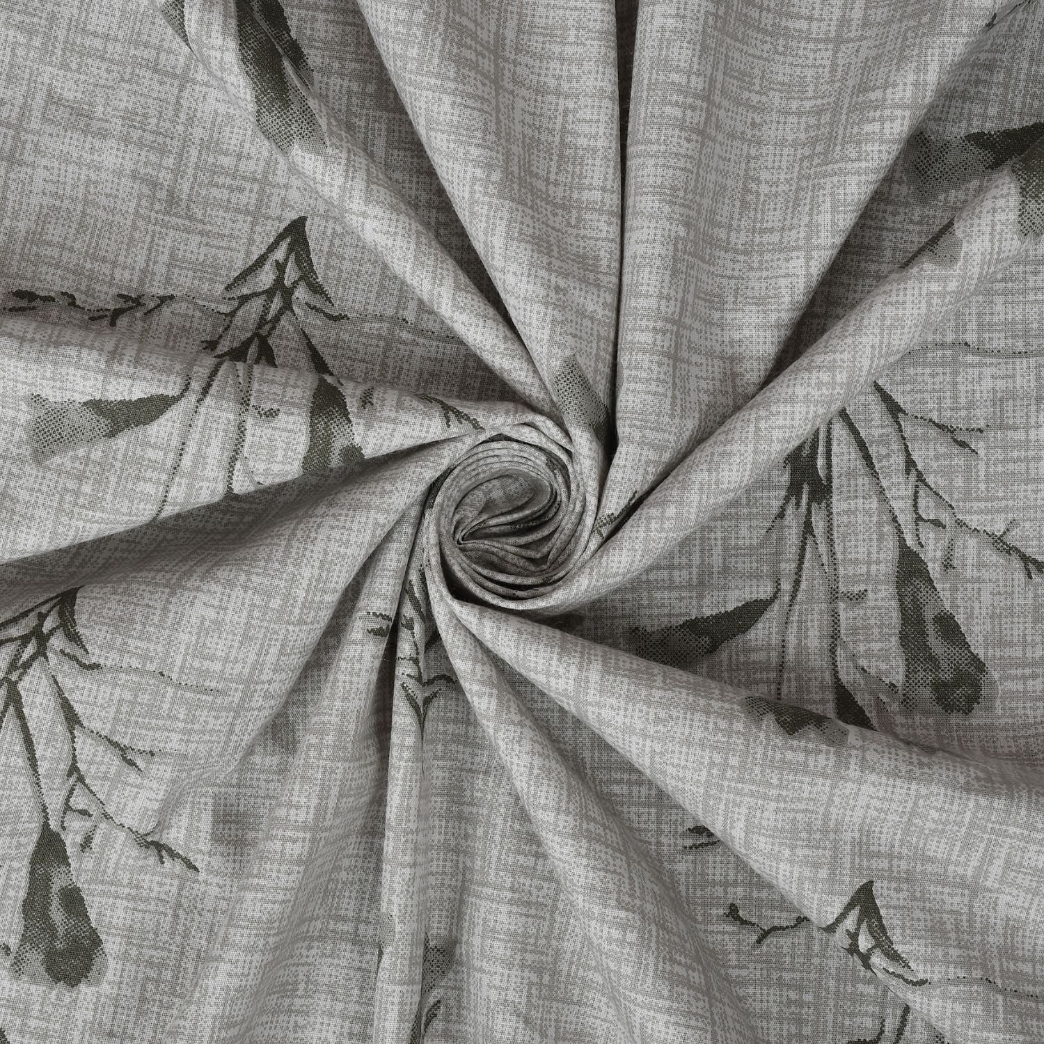 Botanical Sprig Cotton Fitted Bed Sheet Set (Olive Green) (Queen Size)