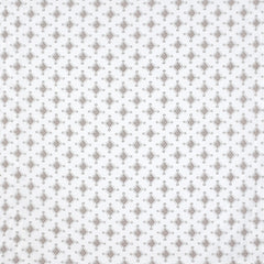 Deco Diamonds Cotton Fitted Bed Sheet Set (White with Brown Diamonds)