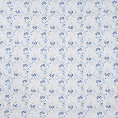 Floral Dreamscape Cotton Fitted Bed Sheet Set (Blue) (Queen Size)