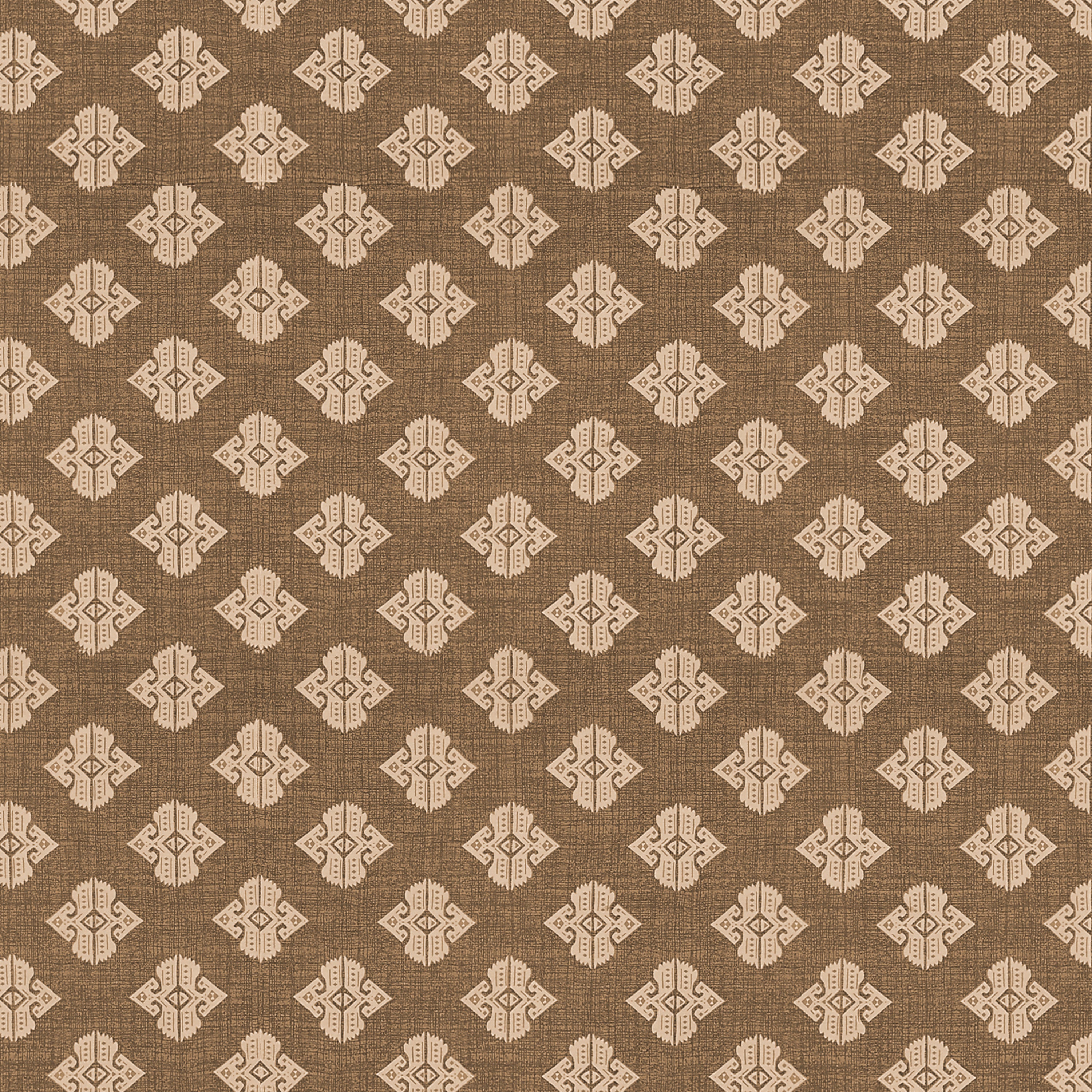 Tribal Geometric Print Cotton Fitted Bed Sheet Set (Warm Earthy Brown) (King size)