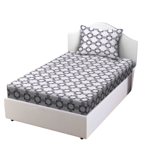 Timeless Twine Cotton Fitted Bed Sheet Set (Muted Lavender) (King Single Size)